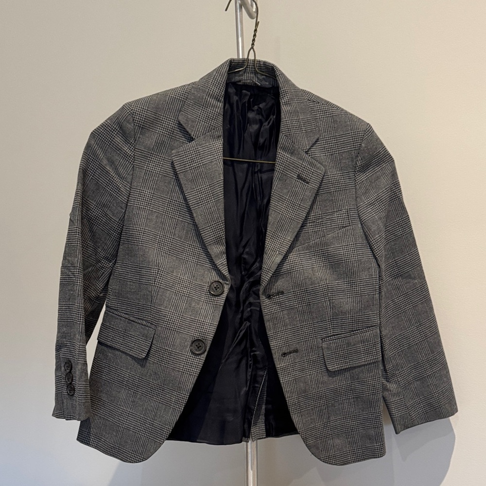 Brooks Brothers Gray Glen Plaid Kids Blazer and Vest size 6